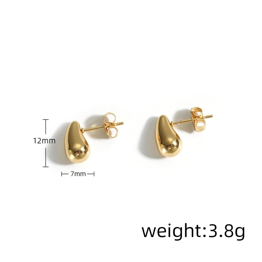 Water Droplets Earrings [304 Stainless Steel,18K Gold Plated]