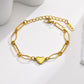 Heart Shape Bracelet/Necklace Chain [201 Stainless Steel,18K Gold Plated]