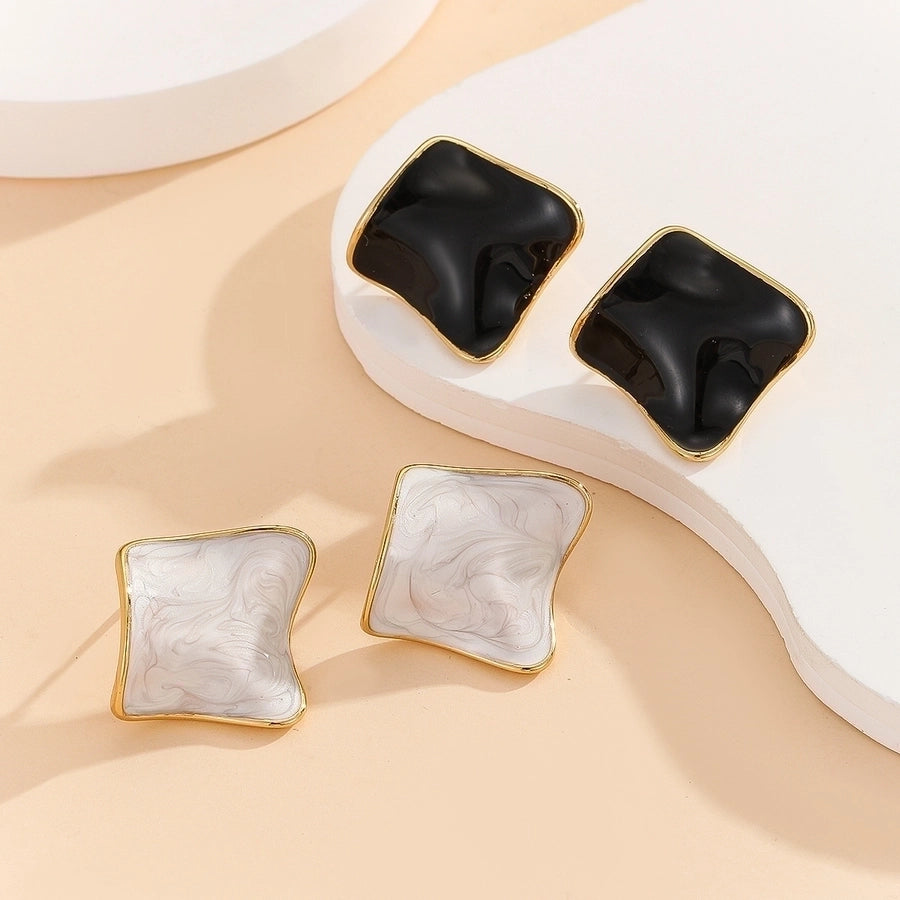 Irregular Enamel Earrings [304 Stainless Steel,18K Gold Plated]