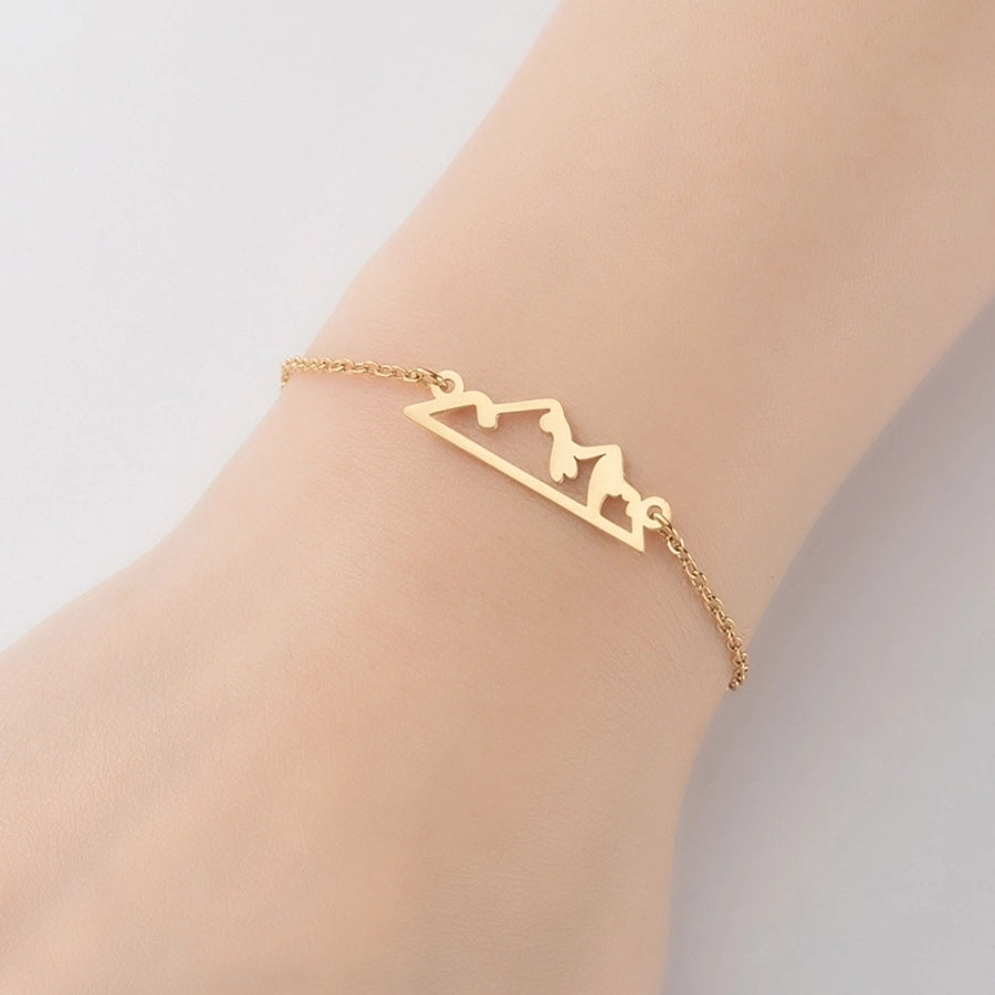 Fashion Shapes Chain Bracelet [201 Stainless Steel, 18K Gold Plated]