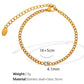 Glass Stone Curb Chain Bracelet [304 Stainless Steel,18K Gold Plated]