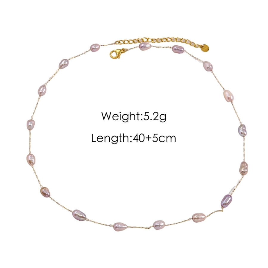 Freshwater Pearl Bracelet/Anklet/Necklace [304 Stainless ,14K Gold Plated]