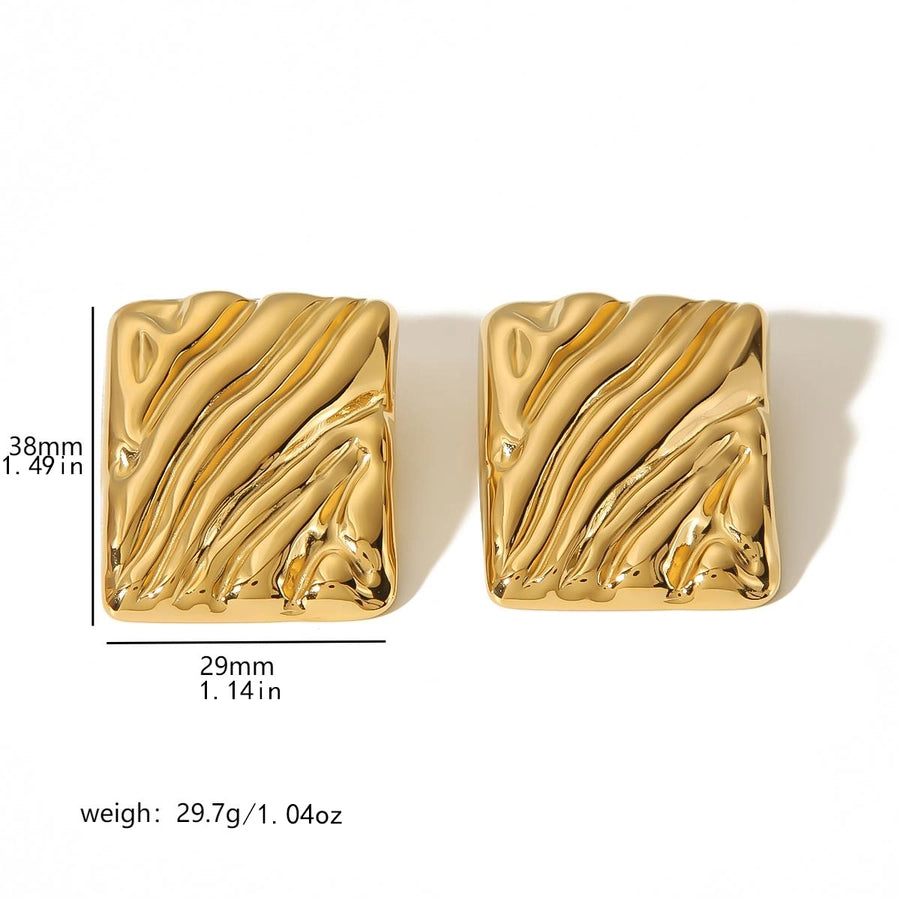 Rettangolo Designs Orecchini [304 in acciaio inossidabile, oro 18K placcato]