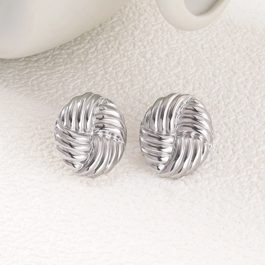 Silver Monogram Earrings [304 Stainless Steel]