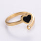 Anillo acrílico de forma de corazón [304 acero inoxidable de 18k chapado en oro]