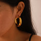 Round Polishing Hoop Earrings [304 Stainless Steel,18K Gold Plated]