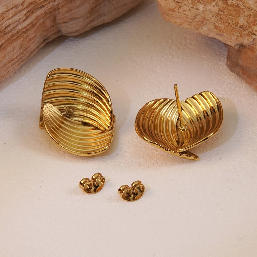 Geometric Line Earrings [304 Stainless Steel,18K Gold Plated]