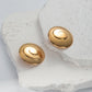 Round Irregular Ear Studs [304 Stainless Steel,14K Gold Plated]