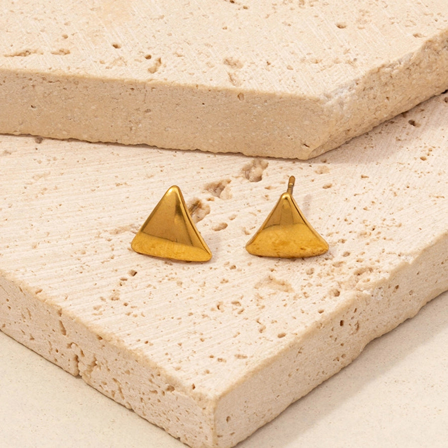 Flat Round Earrings [304 Stainless Steel,18K Gold Plated]