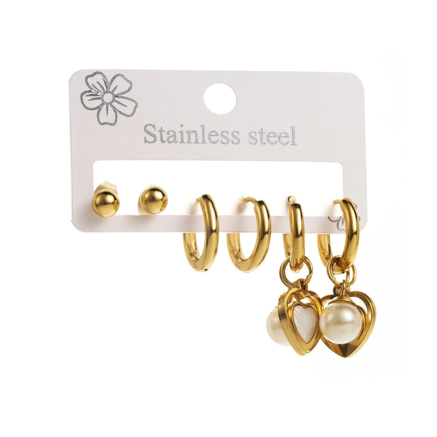 Random Style Earrings Set [304 Stainless Steel, 18K Gold Plated]