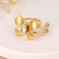 Butterfly Rhinestones Ring [304 Stainless Steel, 14K Gold Plated]