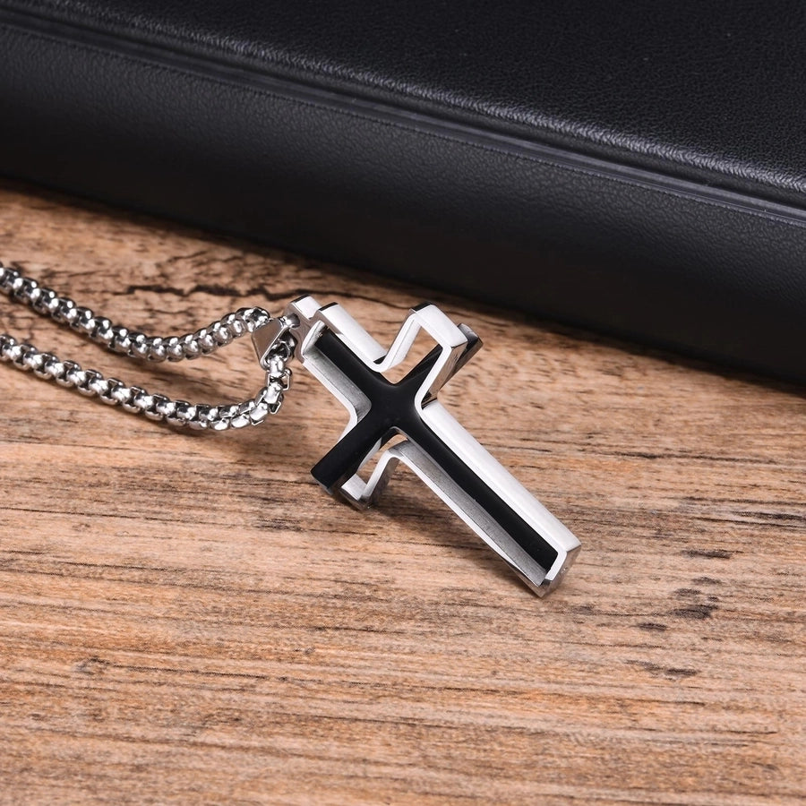 Classic Style Cross Pendant Necklace [304 Stainless Steel]