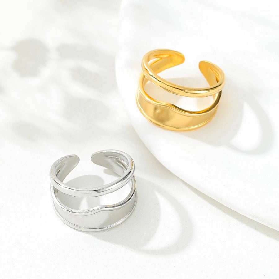 Asymmetrische ring [304 roestvrij staal 18K vergulde goud]