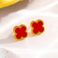 Four Leaf Clover Bracelet/Earrings/Necklace [304 Stainless Steel, 18K Gold Plated]