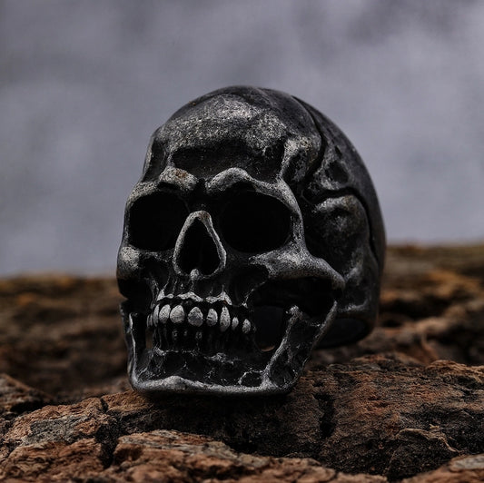 Hip-hop Punk Streetwear Skull 304 en acier inoxydable Halloween Men's Rings