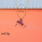 Resin Letter Necklace [304 Stainless Steel,14K Gold Plated]