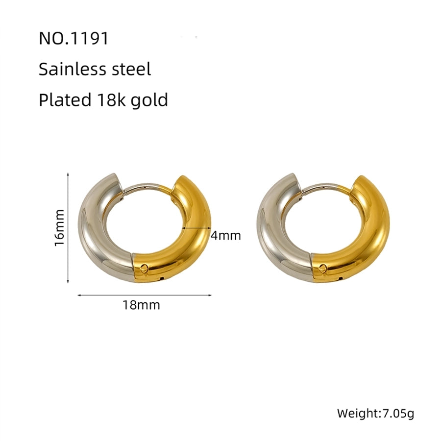 Silva Gold Hoop Earrings [304 Stainless Steel,18K Gold Plated]