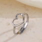 Heart Shape Open Ring [304 Stainless Steel 18K Gold Plated]