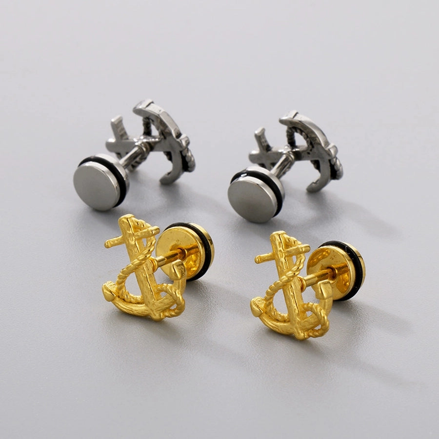 Anchor Ear Studs [304 Stainless Steel 18K Gold Plated]