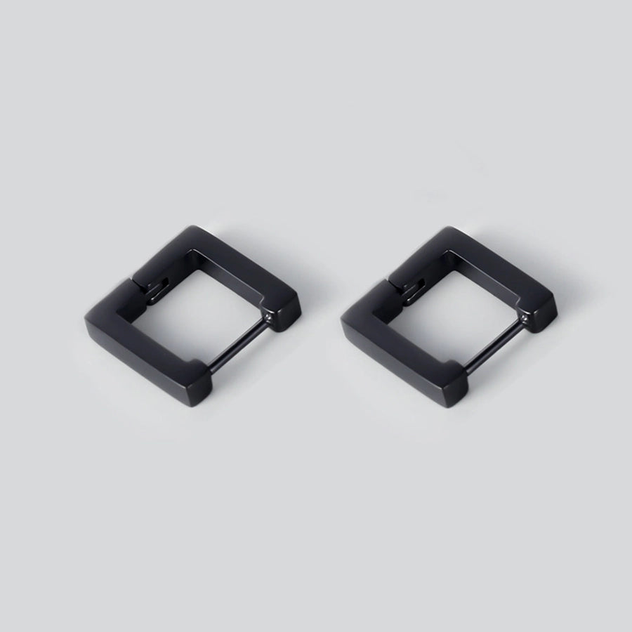 Square Hollow Stud Earrings [Stainless Steel]