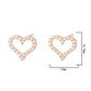 Hartvorm Rhinestone Oor Studs [304 roestvrij staal, 18K GOUD PLATED]