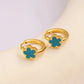 Blue Pink Flower Butterfly Enamel Earrings [304,316 Stainless Steel,18K Gold Plated]