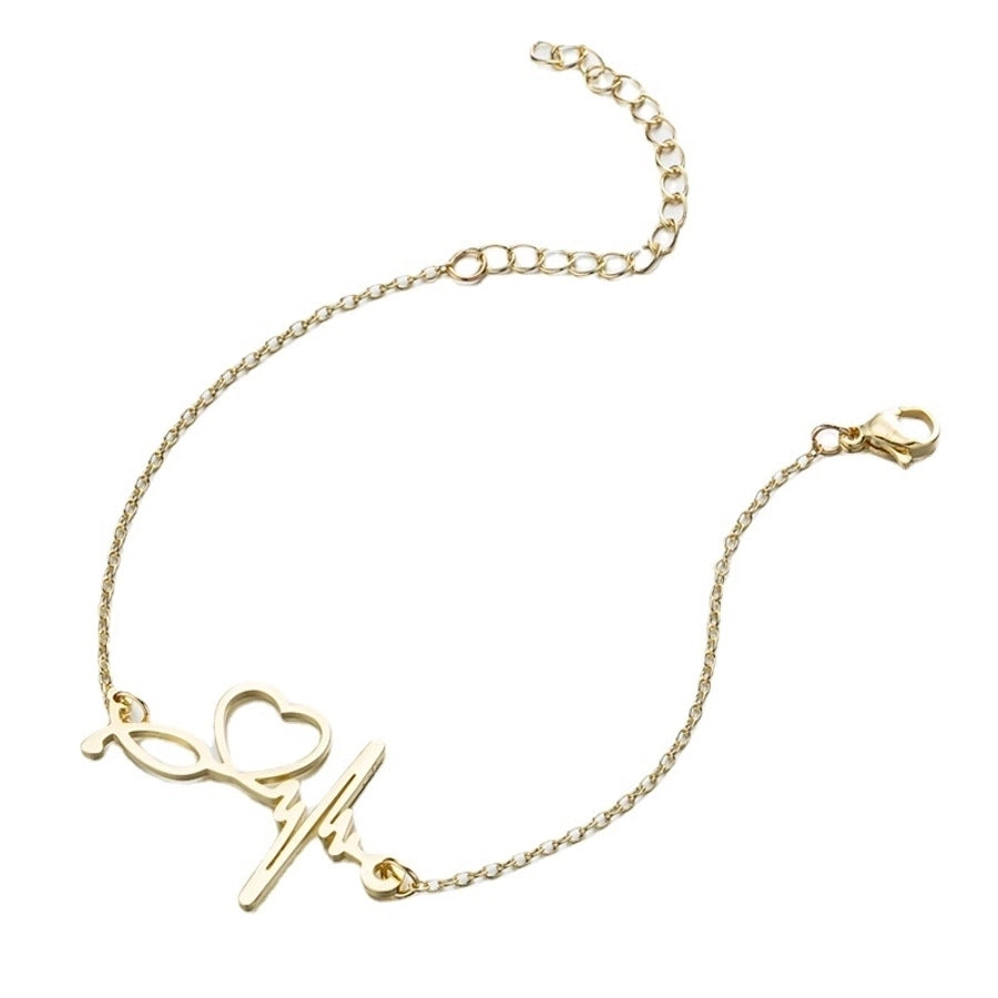 Fashion Shapes Chain Bracelet [201 Stainless Steel, 18K Gold Plated]