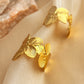 Flower Hoop Earrings [304 Stainless Steel,18K Gold Plated]