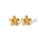 Flower Earrings [304 Stainless Steel,18K Gold Plated]