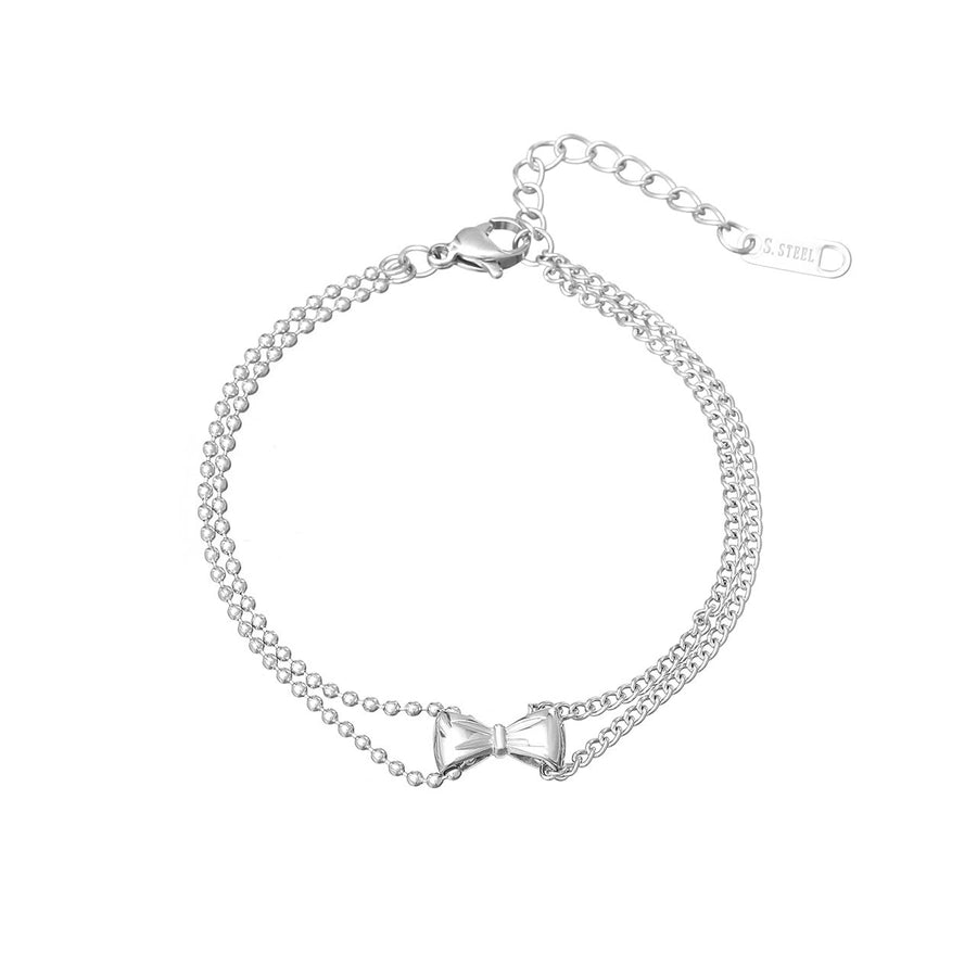 Bow Knot Ball Chain Bracelets [304 Stainless Steel]