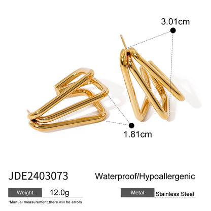 Solid Color Earrings [304 Stainless Steel,18K Gold Plated]