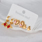 Heart Shape Butterfly Drop Earrings Set [304 Stainless Steel, 18K Gold Plated]