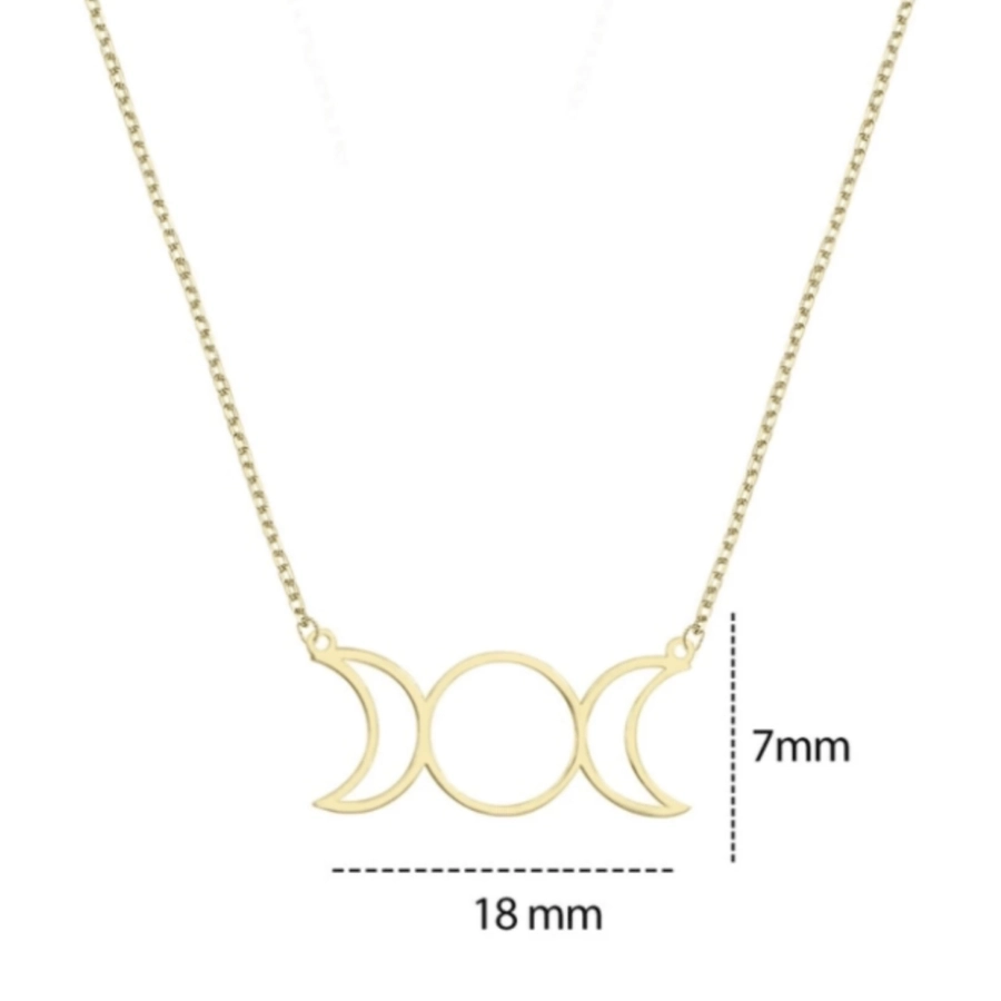 Collier pendentif de la lune Sun [304 en acier inoxydable]