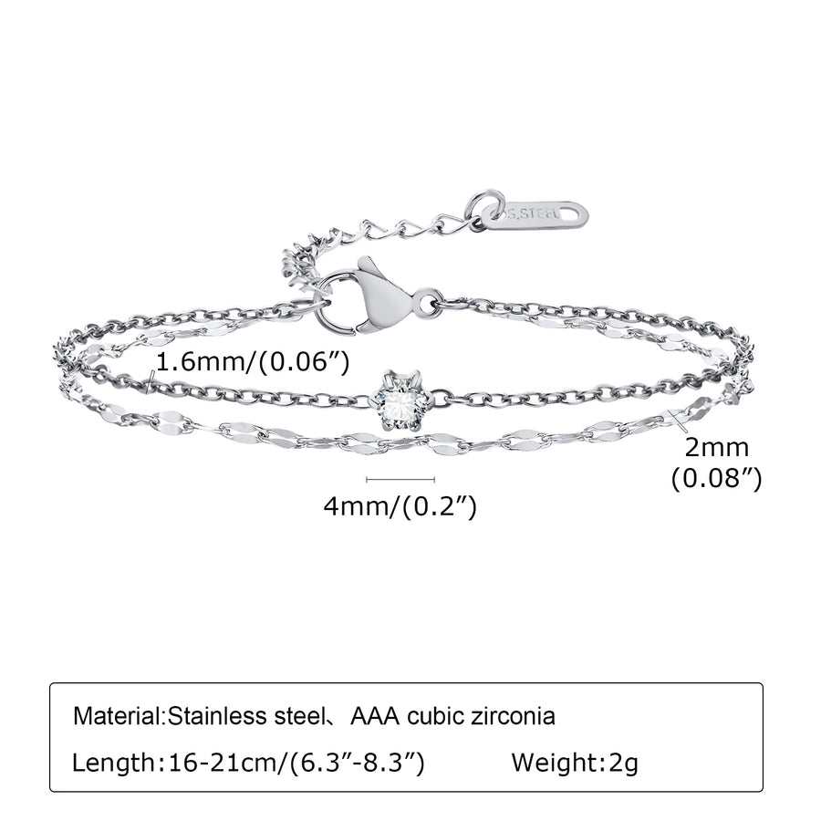 Cross Heartbeat Chain Bracelets [201 Stainless Steel]