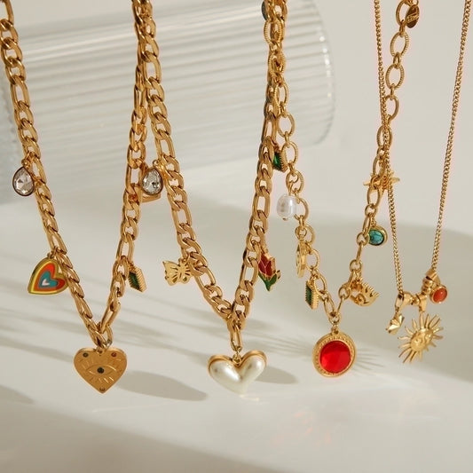 Charms ketting [304 roestvrij staal, 18K vergulde goud]