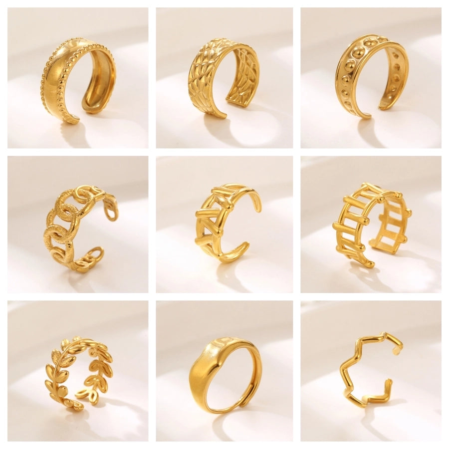 Mix -Designs Ringe [304 Edelstahl 18K Gold plattiert]