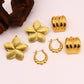 Mix Designs Earrings [304 Stainless Steel,18K Gold Plated]