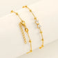 Bead Zircon Bracelets [304 Stainless Steel, 18K Gold Plated]