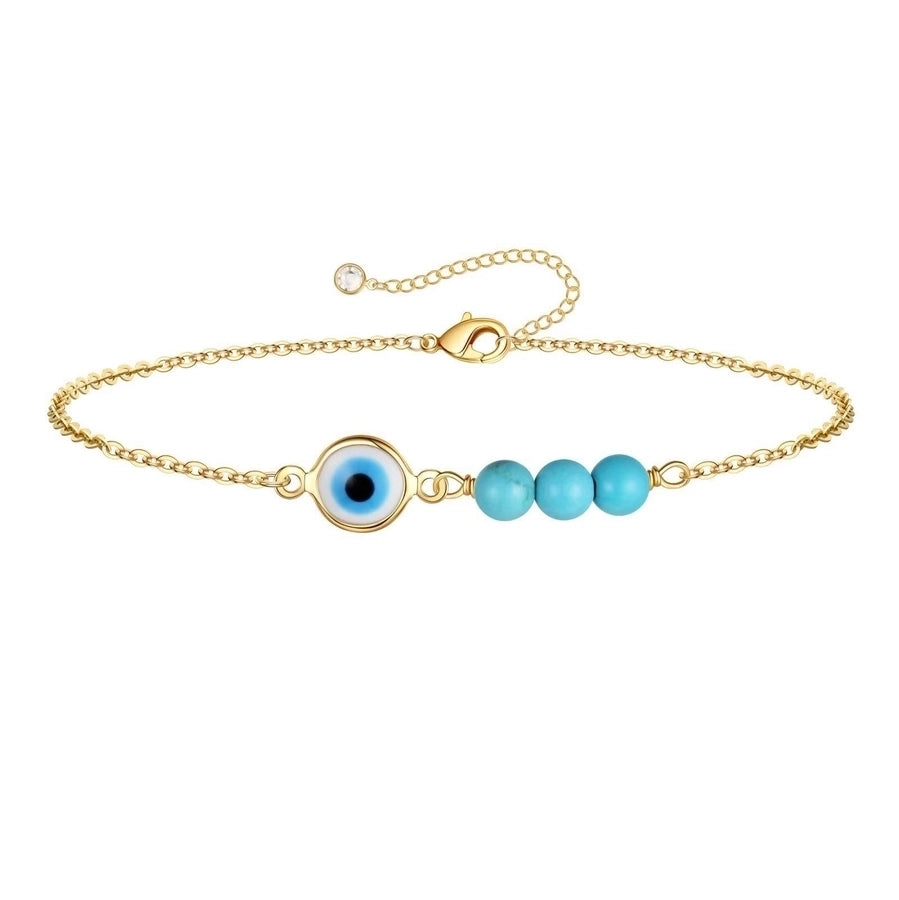 Devil's eye Turquoise Stones Bracelet [Stainless Steel,18K Gold Plated]