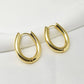 Round Oval Circle Earrings [304 Stainless Steel,18K Gold Plated]