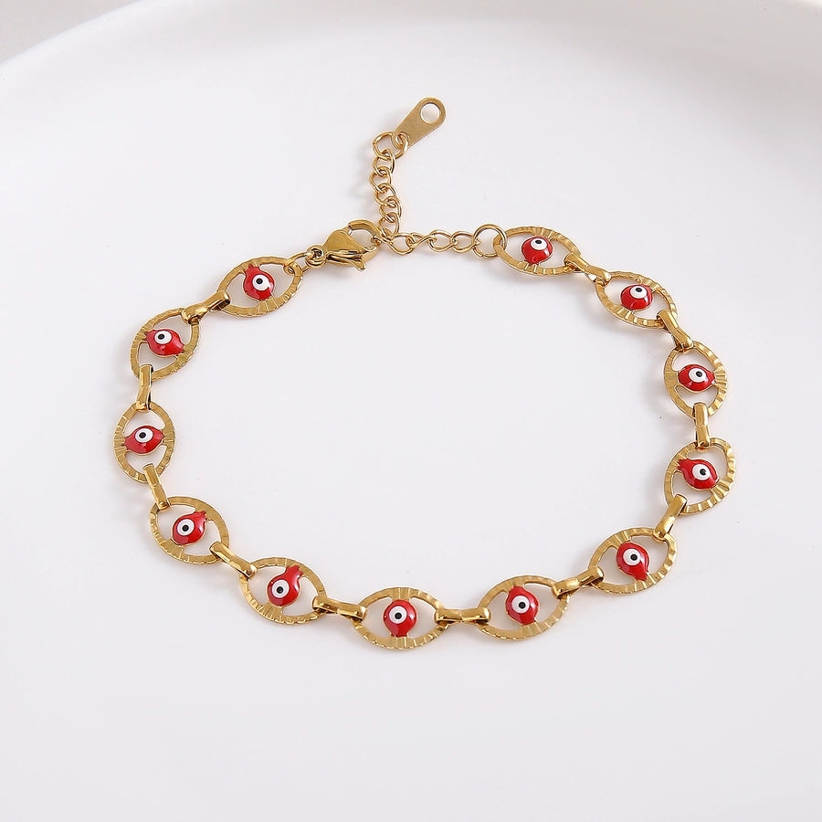 Heart Shape Eye  Bracelets [304 Stainless Steel]