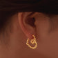 Gold Ball Heart Shape Earrings [201 Stainless Steel,18K Gold Plated]