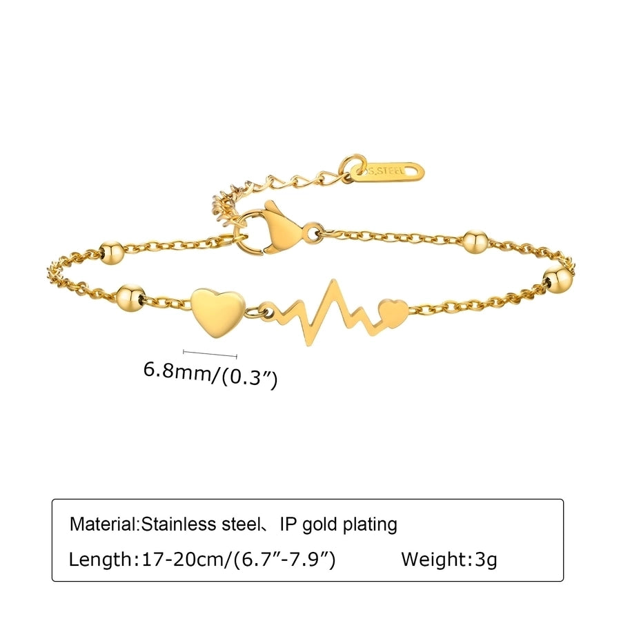 Cross Heartbeat Chain Bracelets [201 Stainless Steel]