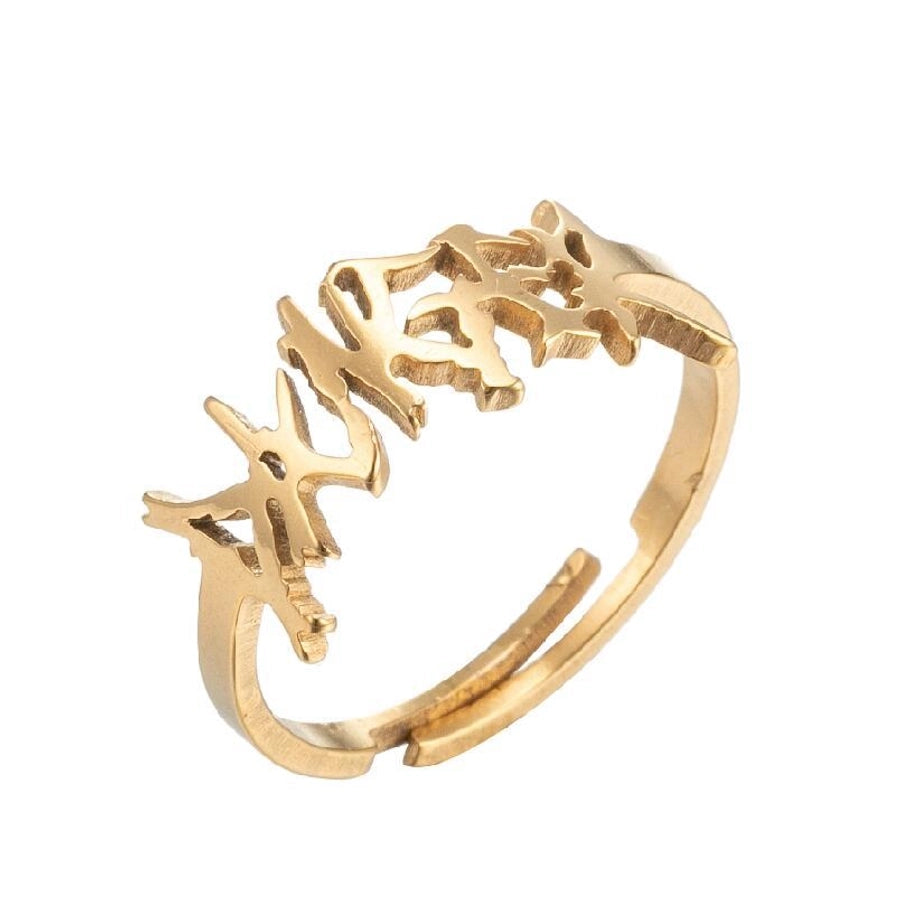 Words Ring [201 Stainless Steel, 18K Gold Plated]