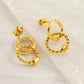 Mix Design Drop Earrings [304 Stainless Steel, 18K Gold Plated]