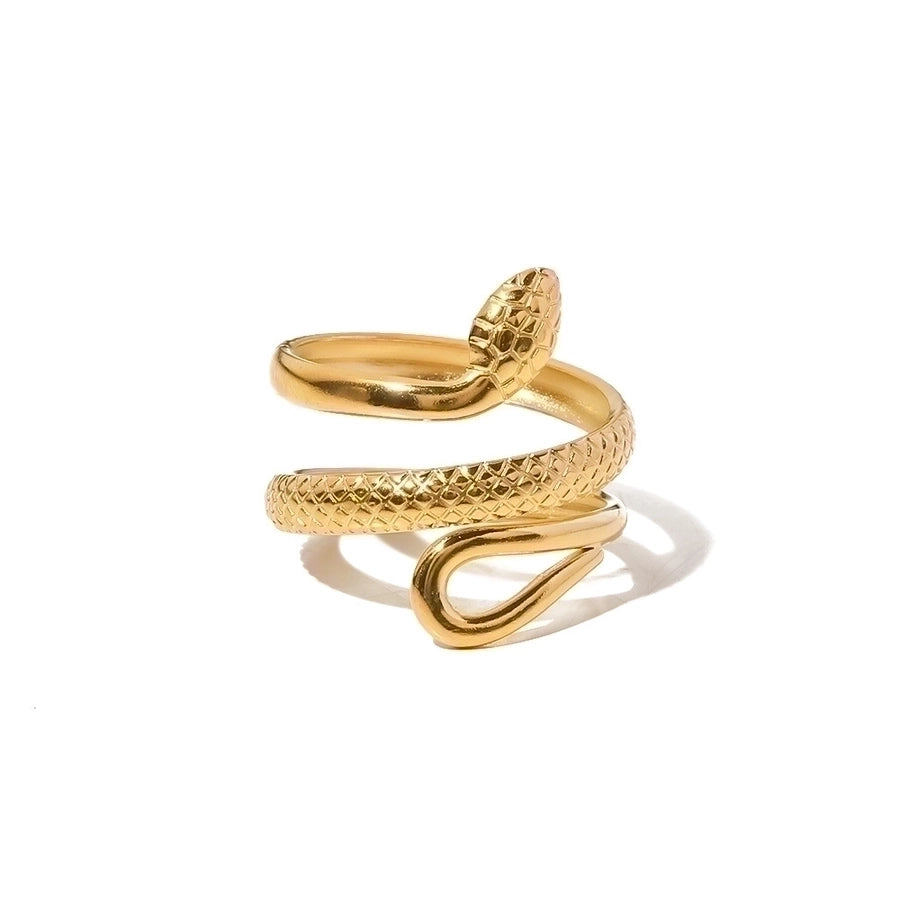 Snake Open Ring [304 Stainless Steel, 18K Gold Plated]