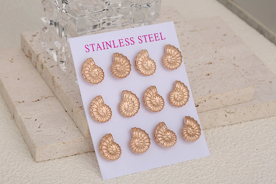 6 Pairs Simple Style Earrings Sets [304 Stainless Steel]