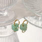 Natural Stone Green Earrings[304 Stainless Steel,18K Gold Plated]