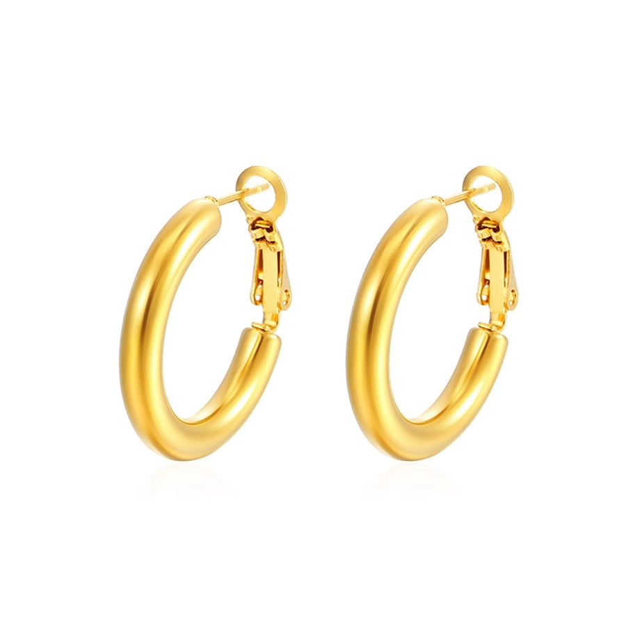 Hoop Earrings [304 Stainless Steel,18K Gold Plated]