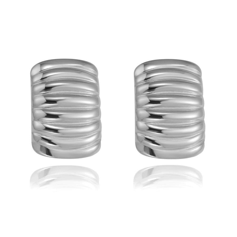 Lines Stud Earrings [304 Stainless Steel,18K Gold Plated]